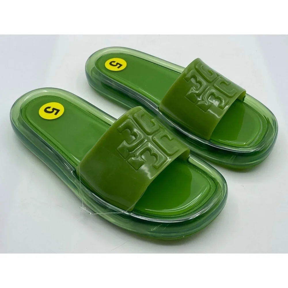 NWT Tory Burch Bubble Jelly Sandals Size 5 Green